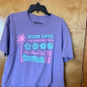 Purple Cropped  T-Shirt